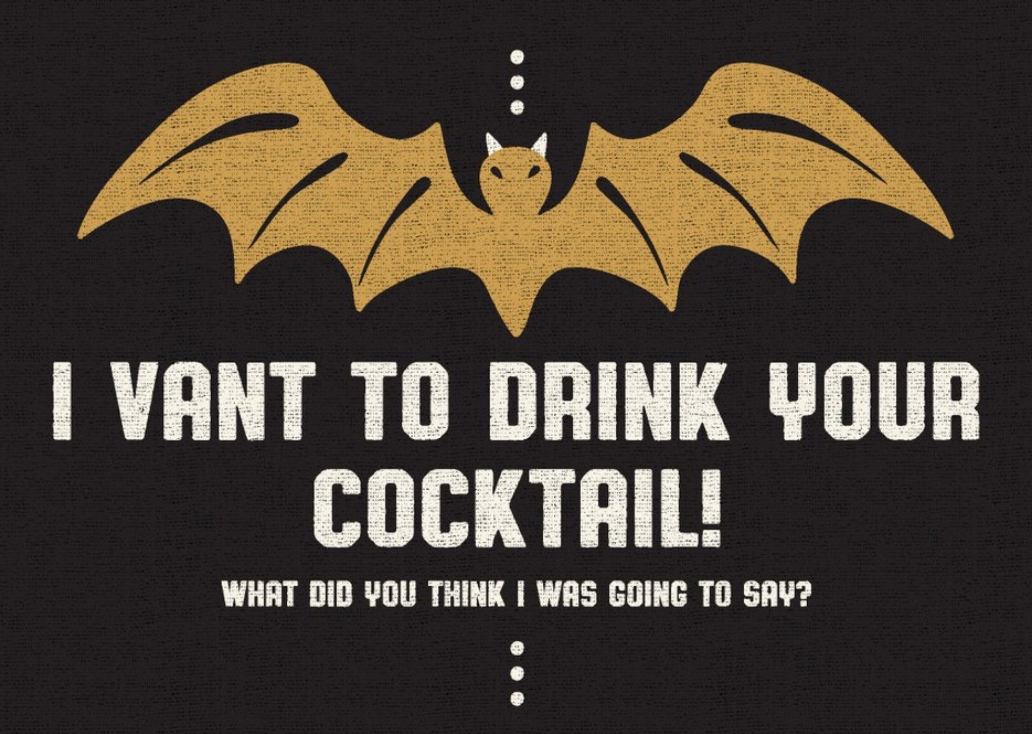 Moonpig I Want To Drink Your Cocktail Funny Vampire Bat Halloween Card, Large