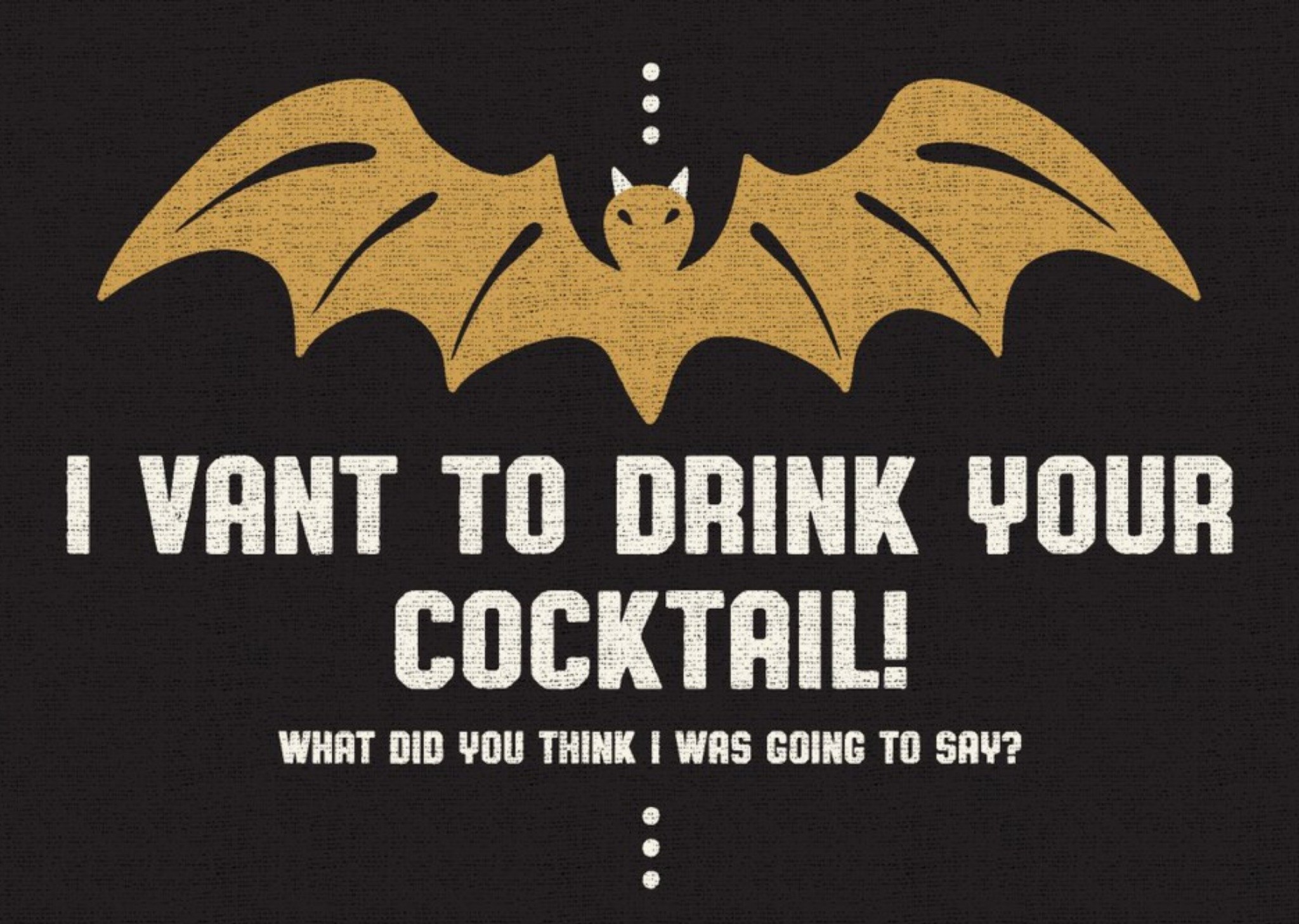 I Want To Drink Your Cocktail Funny Vampire Bat Halloween Card Ecard