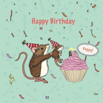 Kids Birthday Card - cute - animals - mice