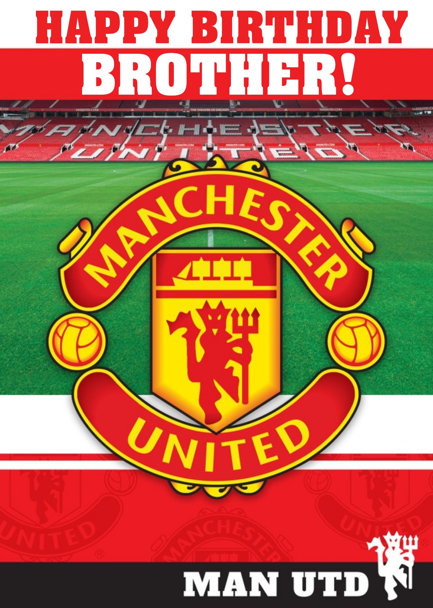 Manchester United Brother Happy Birthday Card Ecard