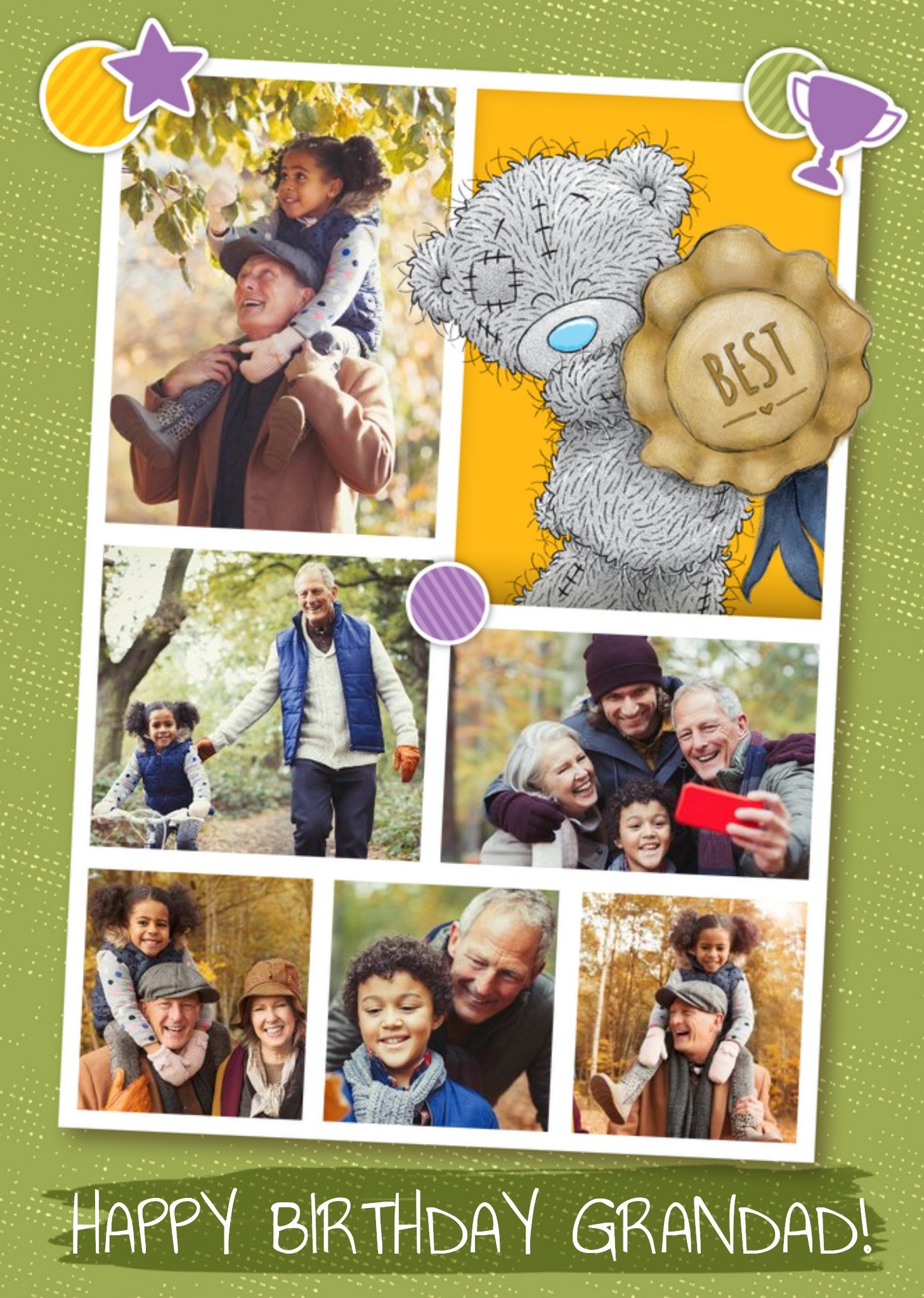 Me To You Tatty Teddy Best Grandad Birthday Multi - Photo Card - Photo Upload Ecard