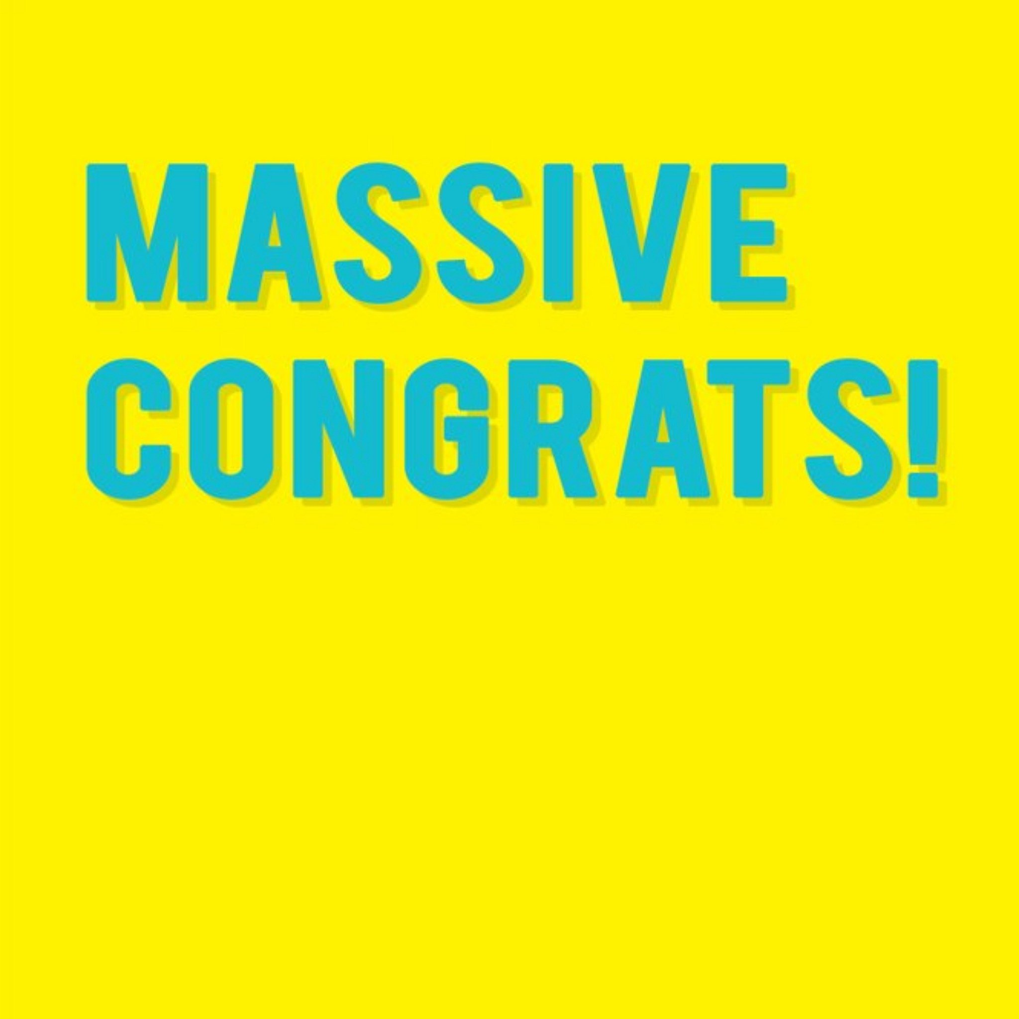 Moonpig Modern Typographical Massive Congrats Card, Square
