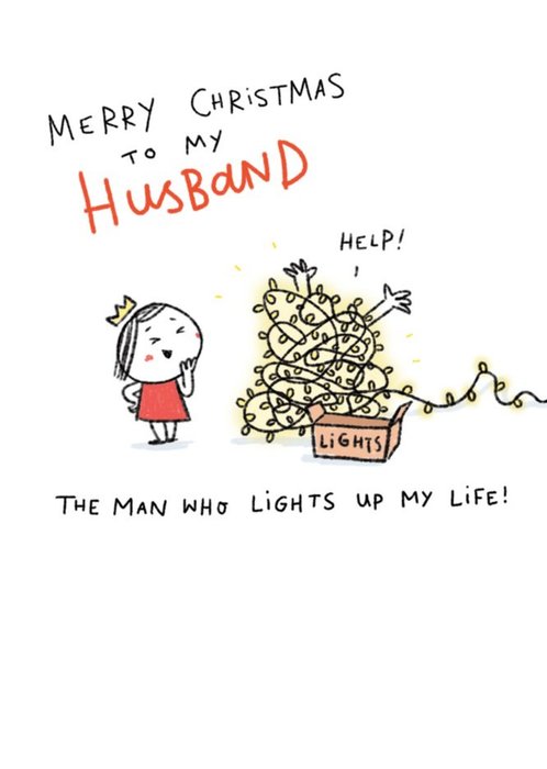 To My Husband The Man Who Lights Up My Life Merry Christmas Card