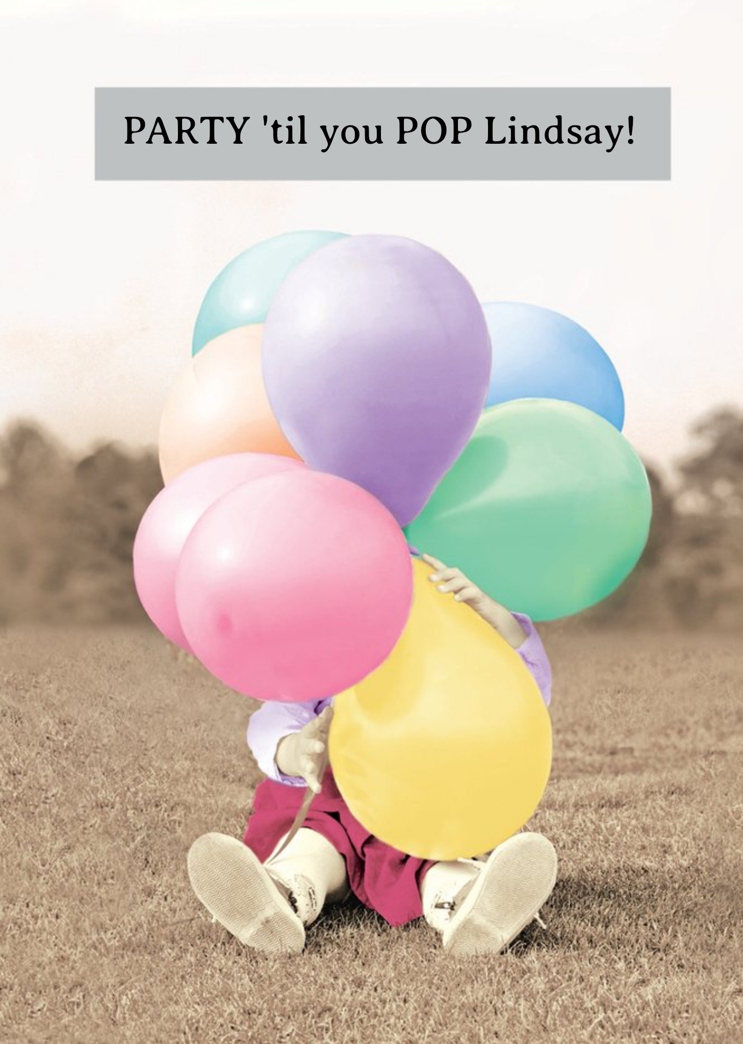 All The Balloons Party Til You Pop Personalised Birthday Card Ecard