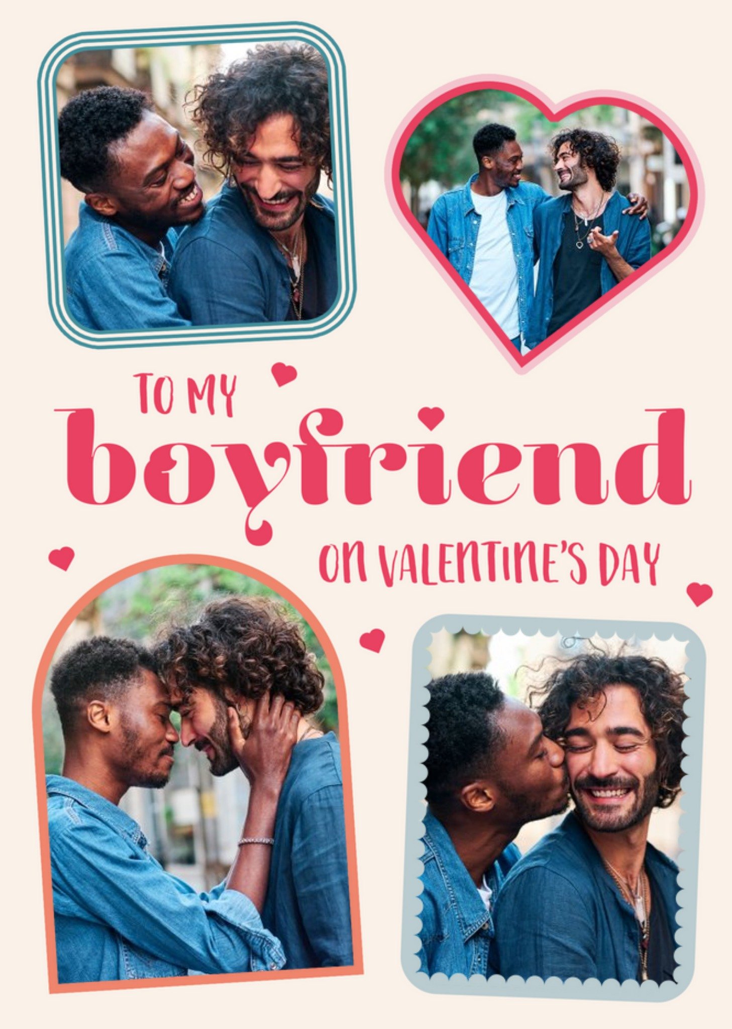 Moonpig Cute To My Boyfriend Photo Upload Valentine's Day Card, Large