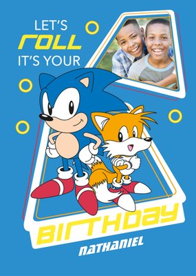 Sega Sonic Lets Roll Its Your Birthday Photo Upload Card