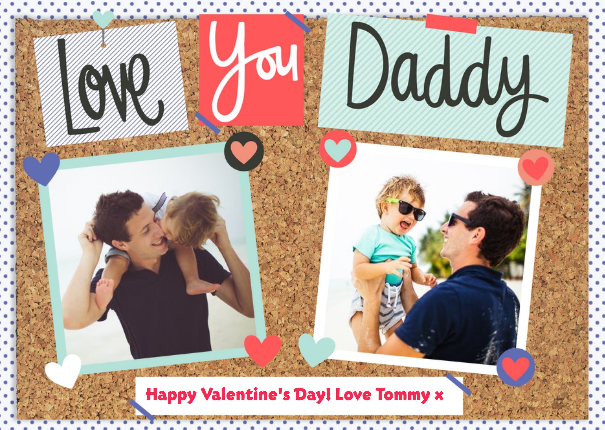 Moonpig Pinboard Love You Daddy Photo Upload Card, Large