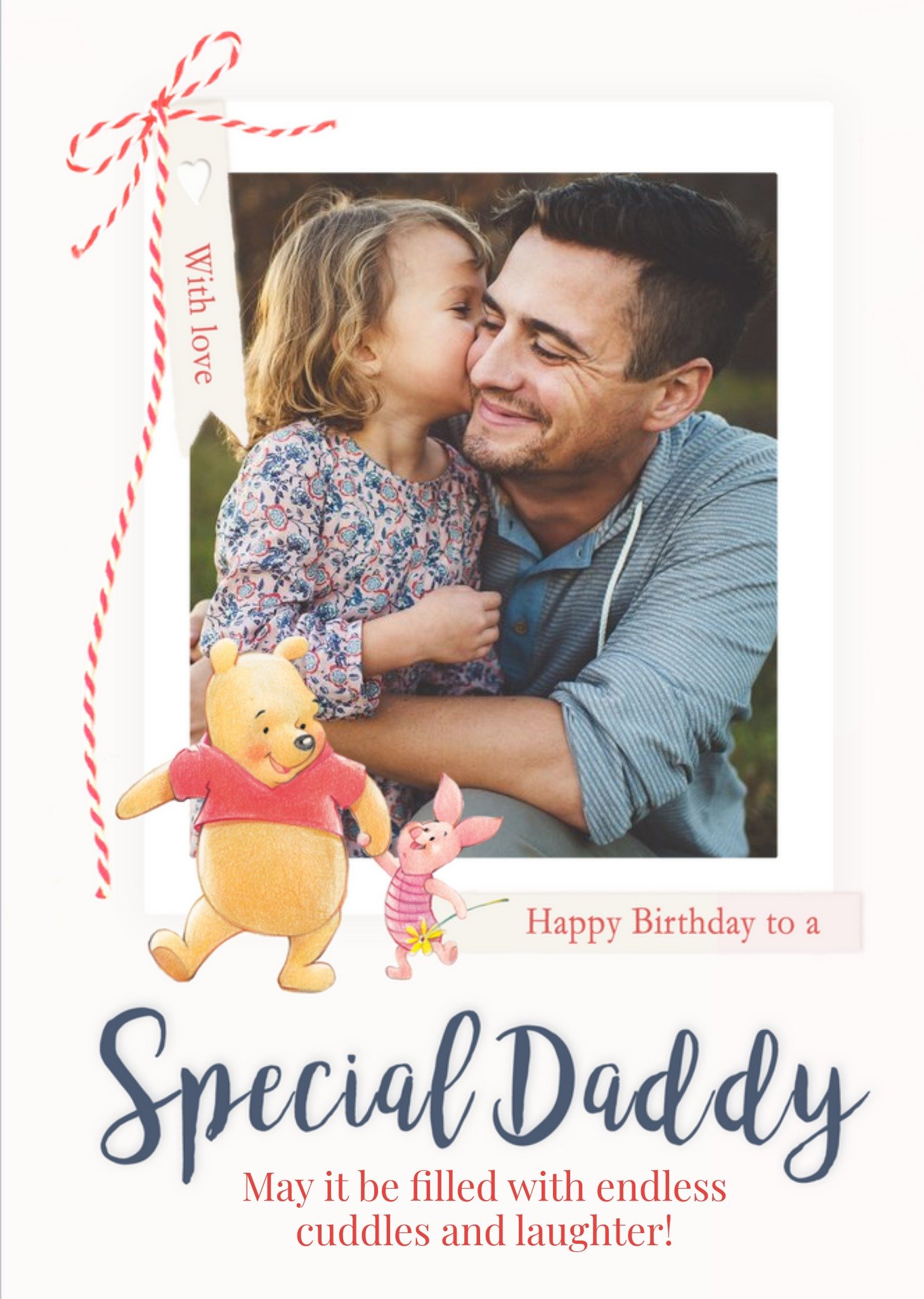 Winnie The Pooh Disney Special Daddy Photo Upload Birthday Card, Large