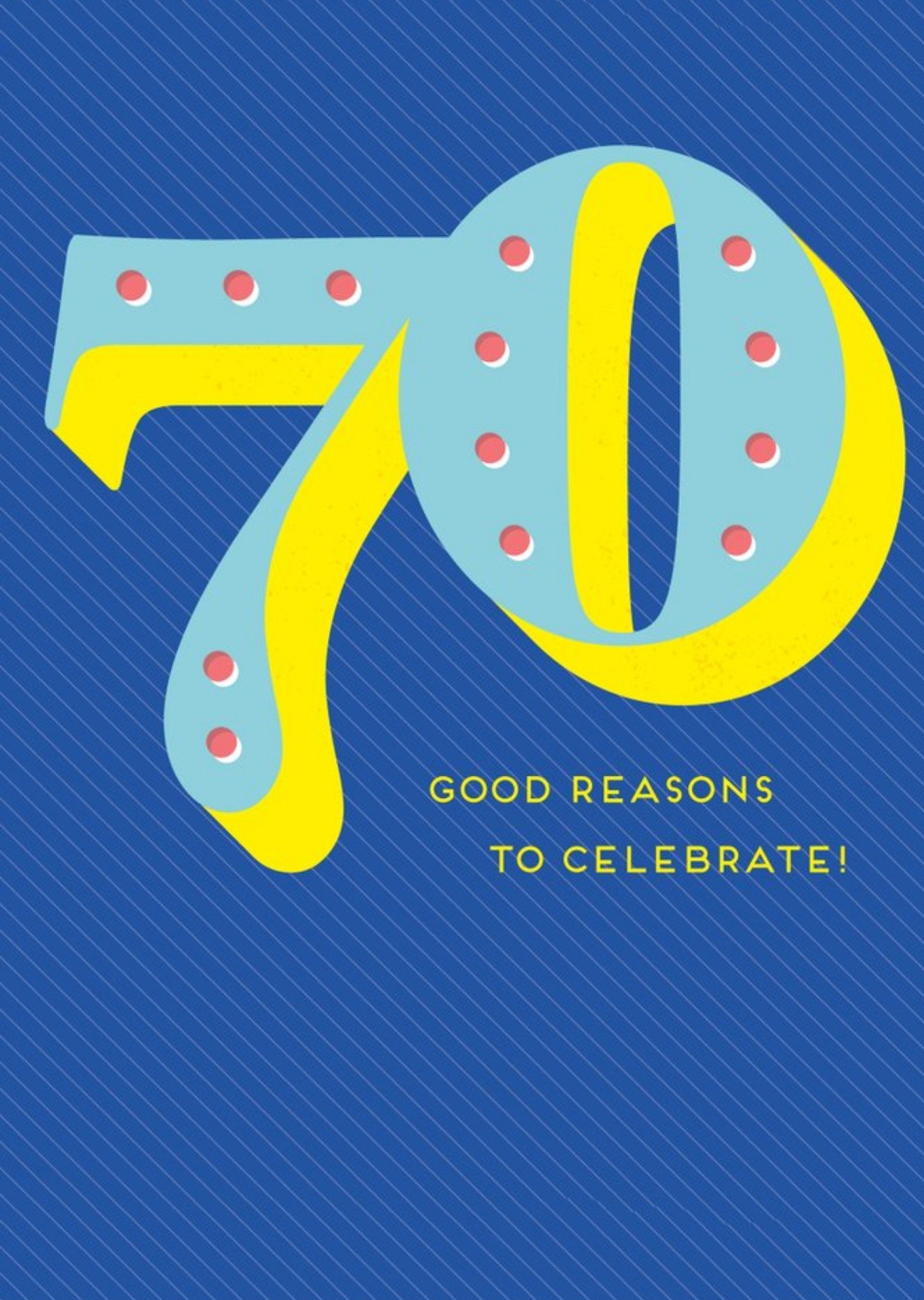 Blue Typographic 70th Birthday Card Ecard