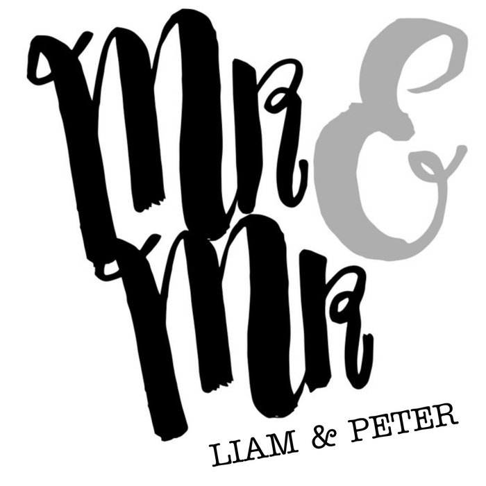 Black And White Mr And Mr Personalised Wedding Day Card