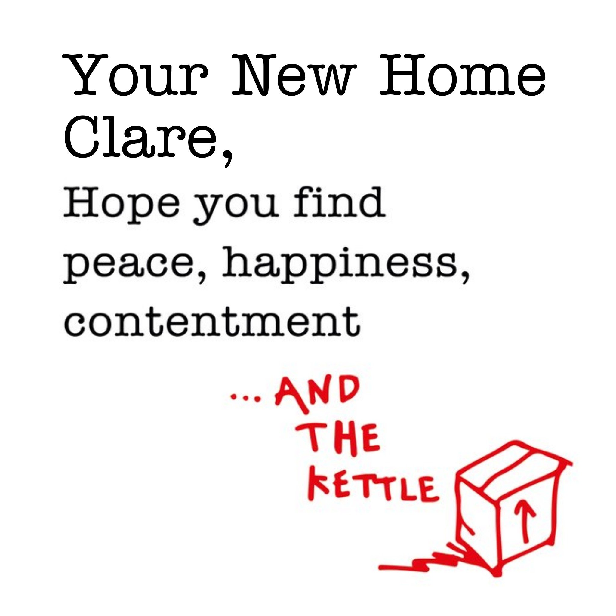 A New Home And Kettle Personalised Card, Square