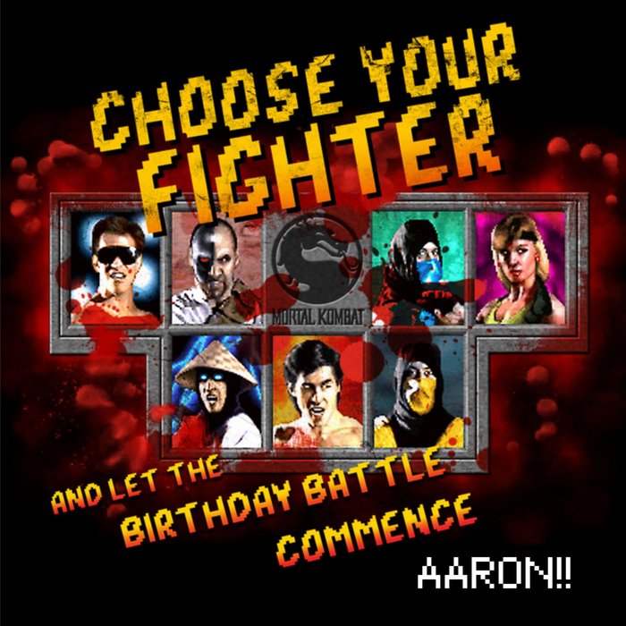 Mortal Kombat Klassic gaming flawless victory photo upload birthday card