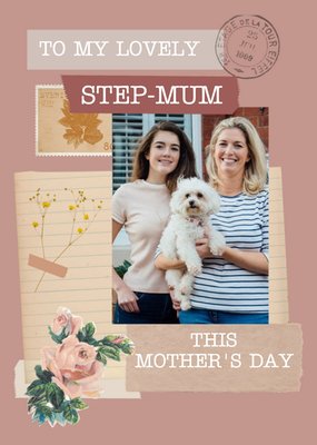 To My Lovely Step Mum Instant Photo Personalised Mother's Day Card
