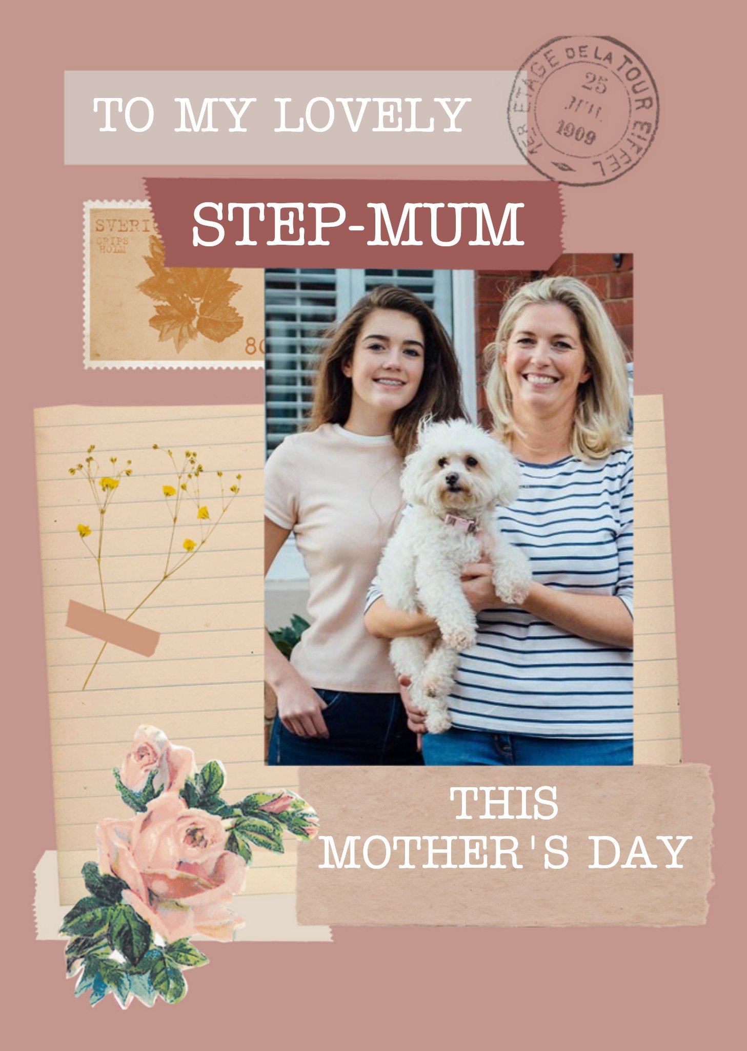 To My Lovely Step Mum Instant Photo Personalised Mother's Day Card Ecard