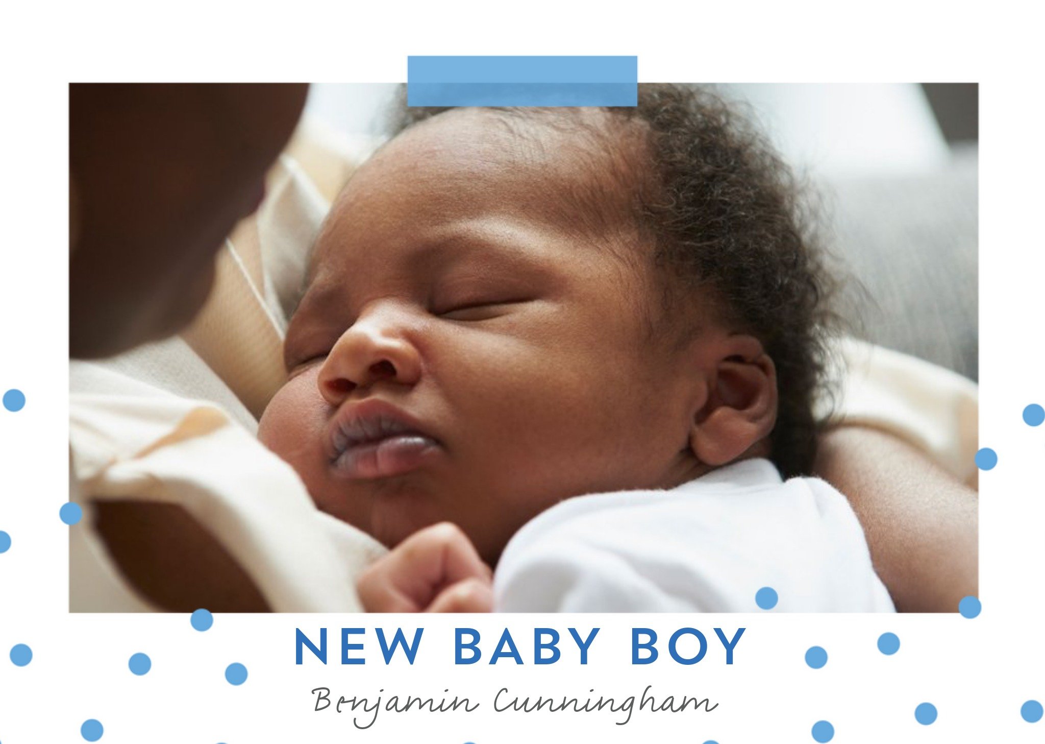 Photo Upload Card - New Baby Boy Ecard