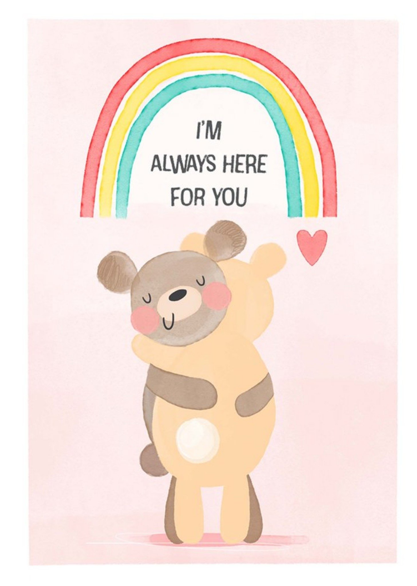 Moonpig Dinky Rouge Cute Bears Hugging I Am Here For You Card Ecard