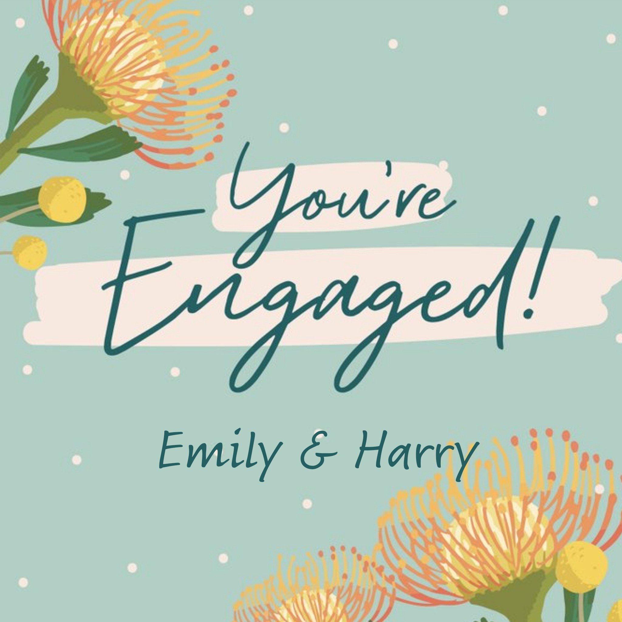Moonpig Christie Williams You're Engaged Card, Square