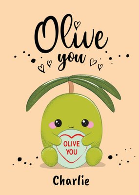 Swizzels Posh Paws Cute Olive Pun I Love You Card