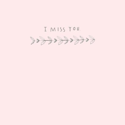 Baby Pink I Miss You Personalised Greetings Card