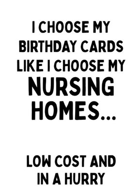 Funny Typographic Low Cost Birthday Card