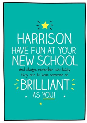 Happy Jackson New School Star Hand Drawn Lettering Card