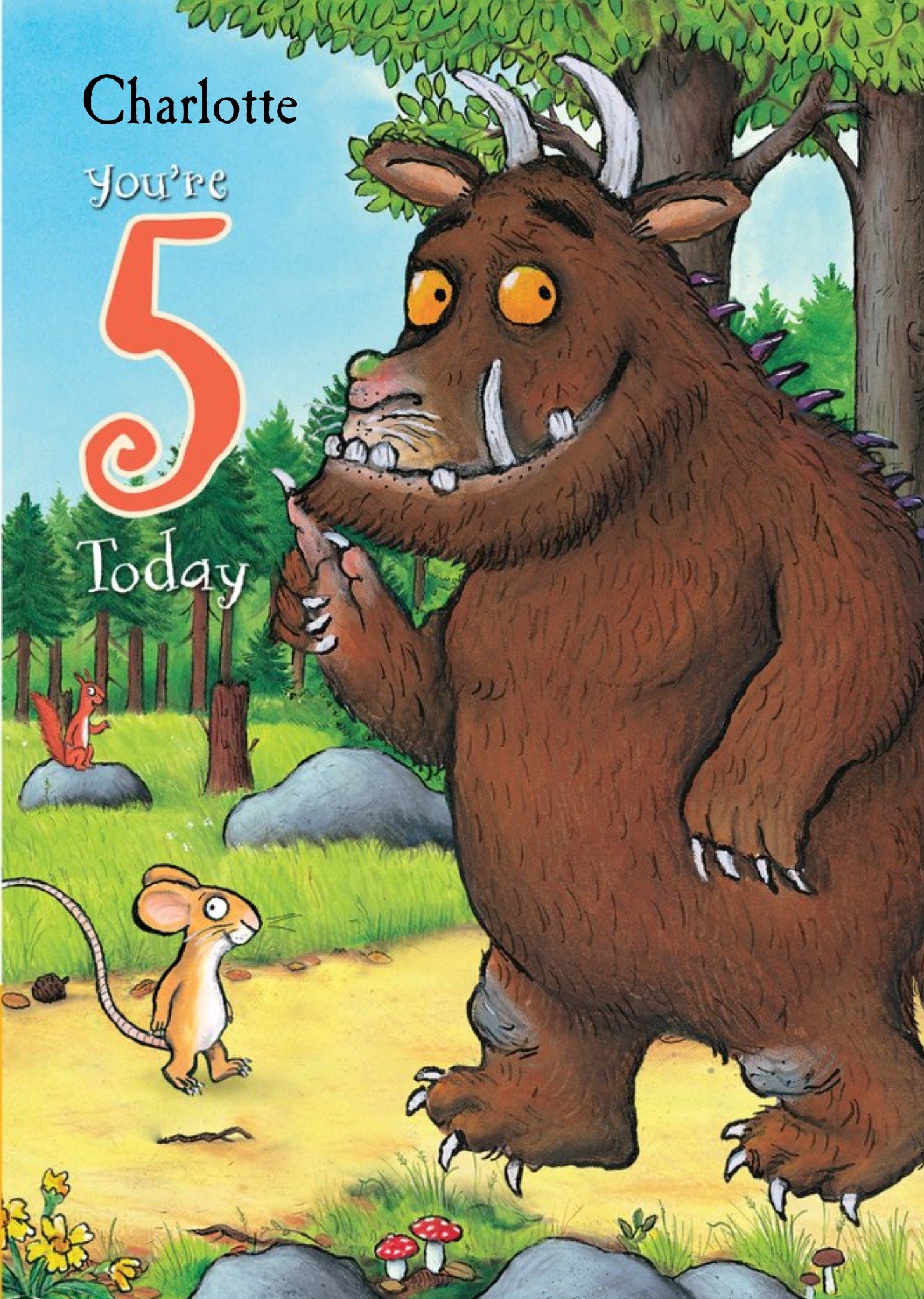 The Gruffalo 5 Today Birthday Card, Large