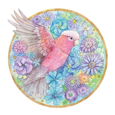 Watercolour By Cat Bird Floral Just A Note Card