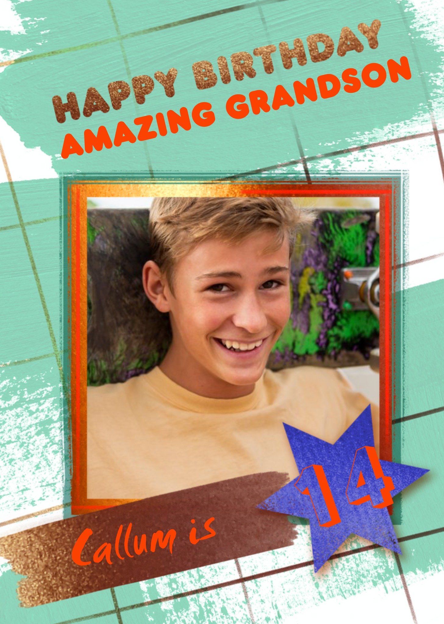 Amazing Grandson Photo Upload Birthday Card Ecard