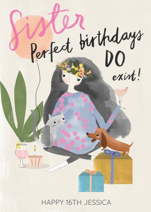 Pigment Hey Girl Character Sister Perfect Birthdays Do Exist 16th Birthday Card