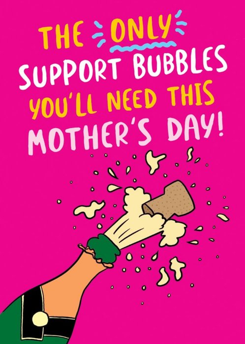 Funny Covid The Only Support Bubbles You'll Need This Mother's Day Card