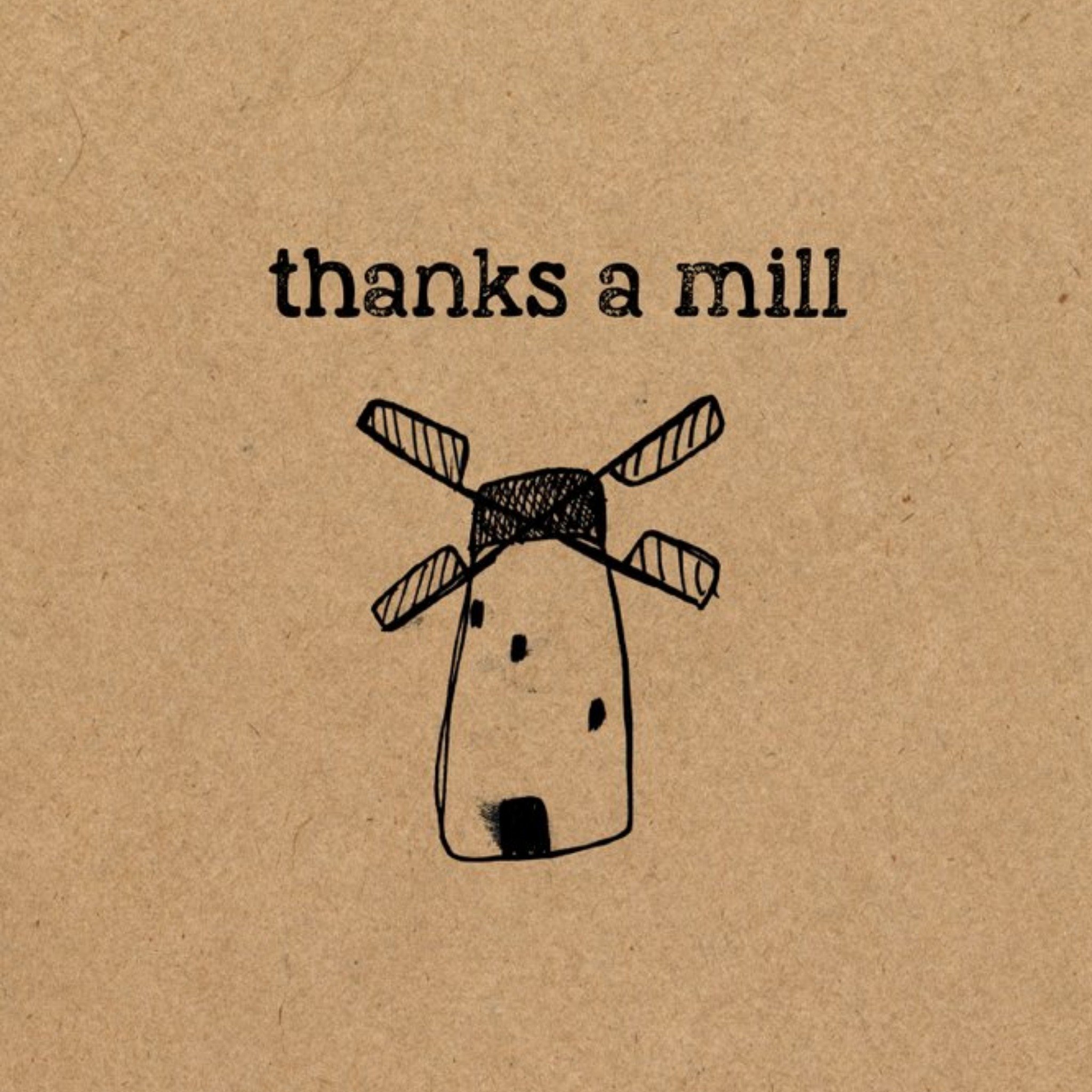 Moonpig Funny Pun Thanks A Mill General Everyday Card, Square