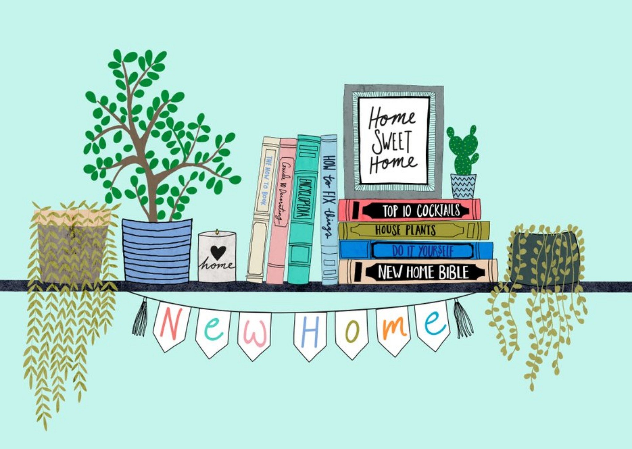 Plant Shelf New Home Personalised Card Ecard