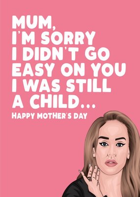 Illustration Of A World Famous Singer On A Pink Background Humourous Mother's Day Card