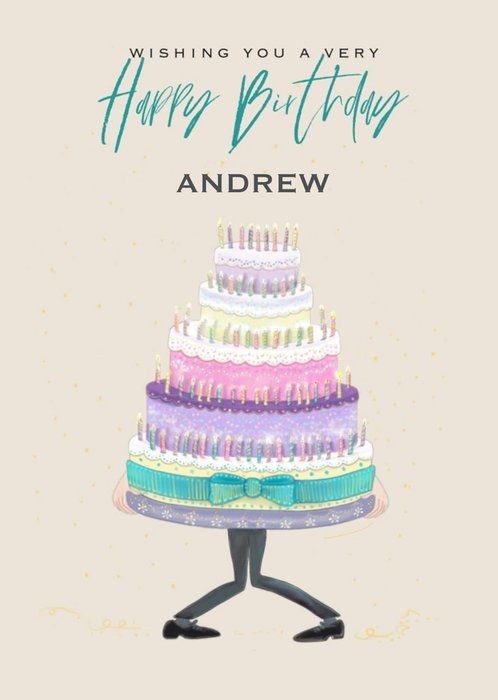 Illustrated Huge Birthday Cake Card