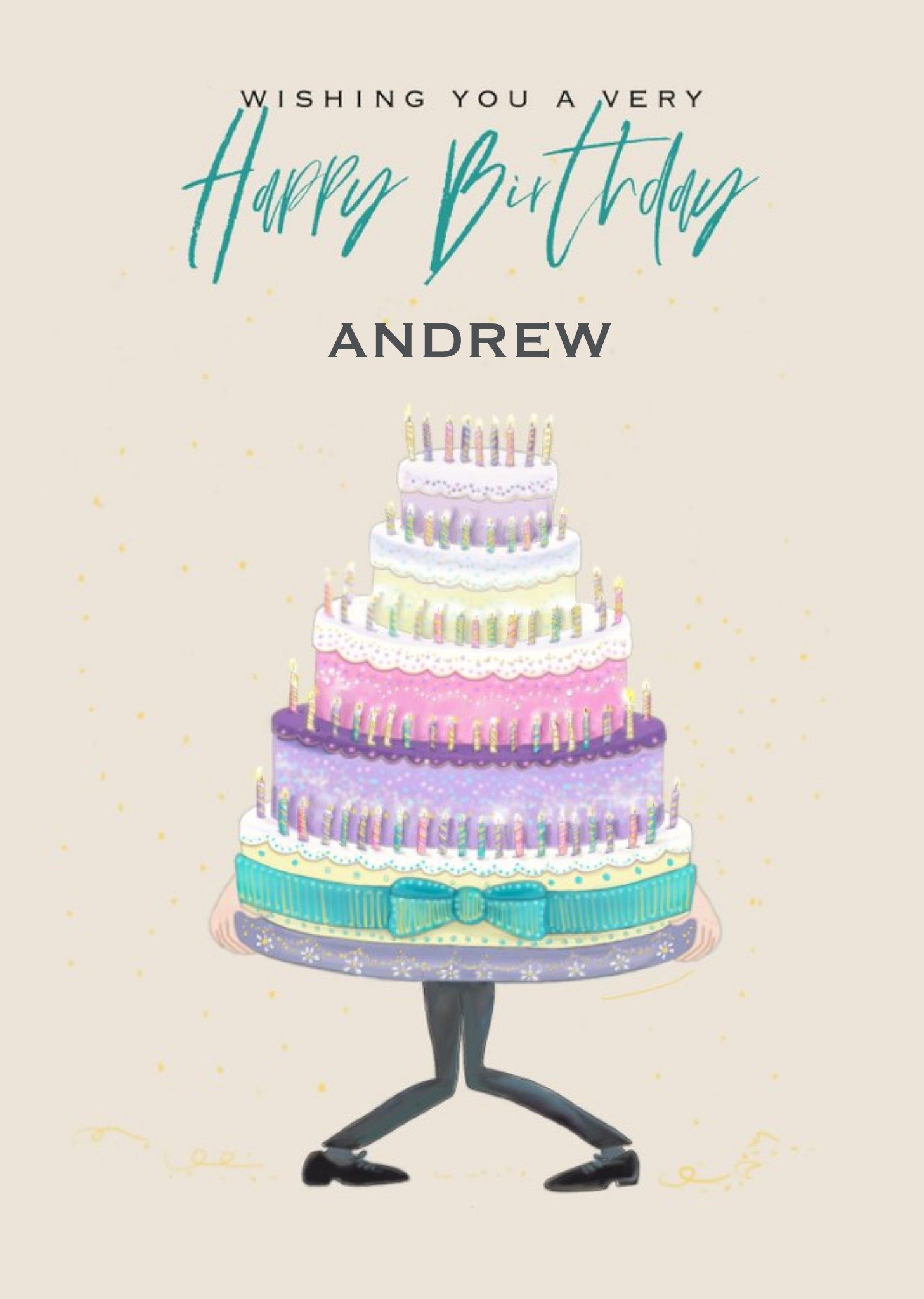 Illustrated Huge Birthday Cake Card Ecard