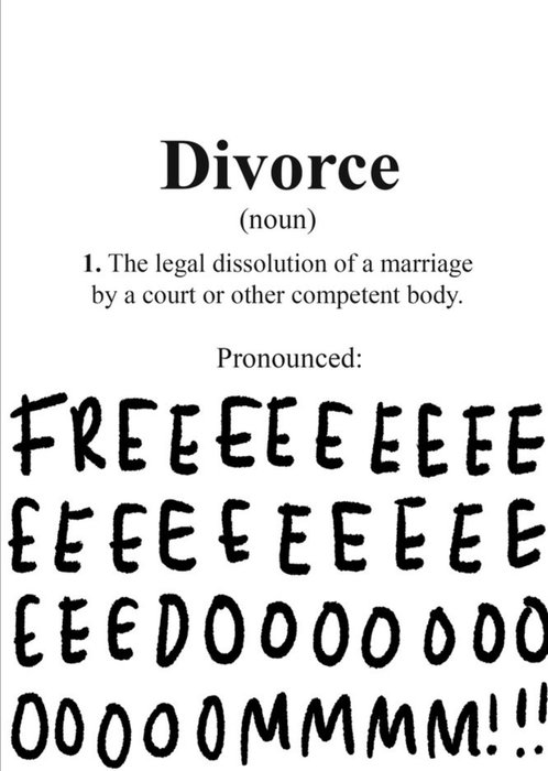 Divorce card - Freedom