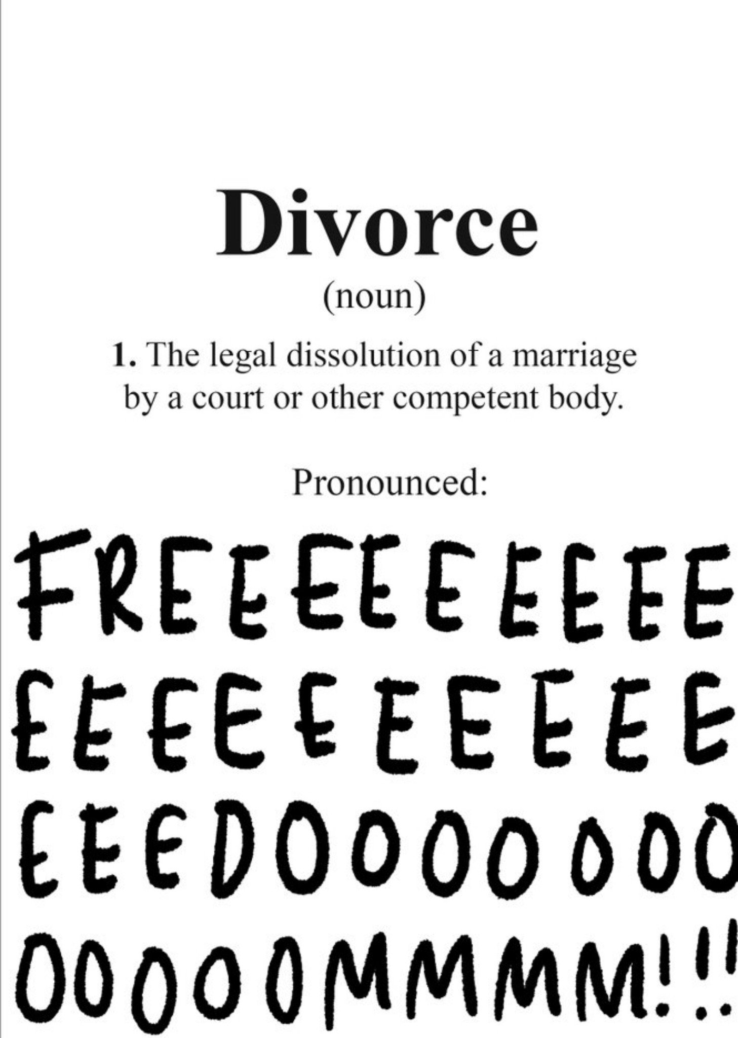 Moonpig Divorce Card - Freedom, Large
