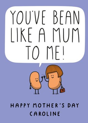 Illustration Of Two Bean Characters Funny Pun Mother's Day Card
