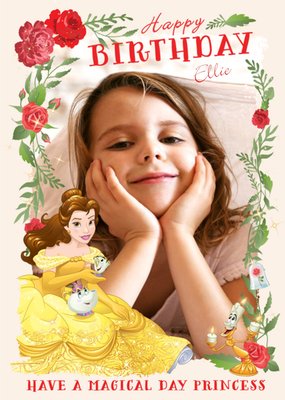 Disney Princess Belle Happy Birthday Photo Card