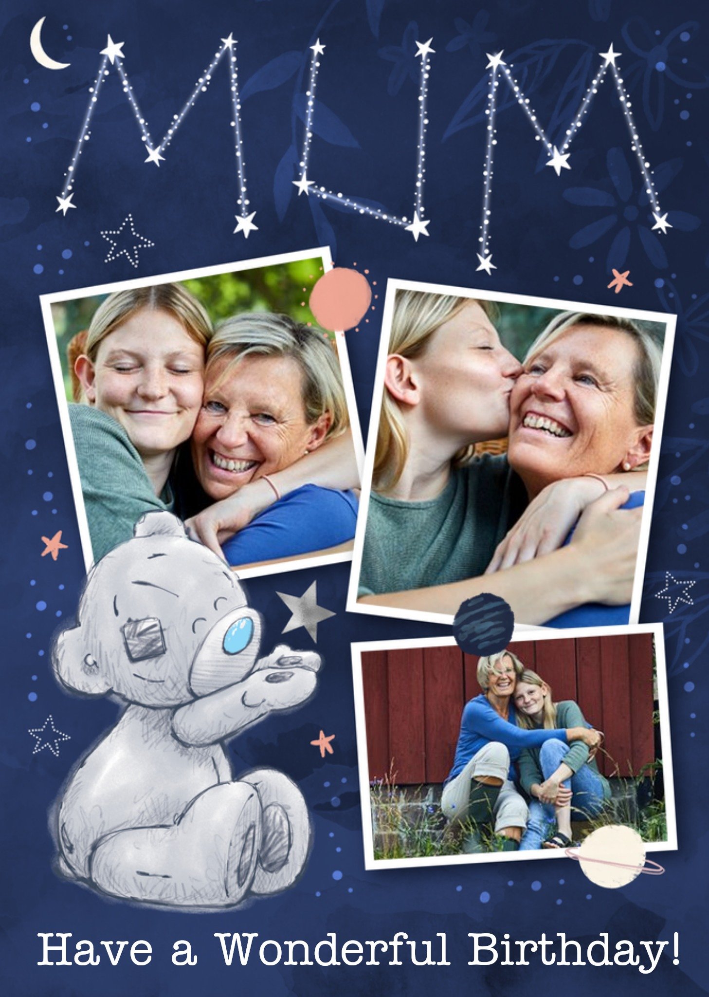 Me To You Tatty Teddy Mum Stars Birthday Photo Upload Card Ecard