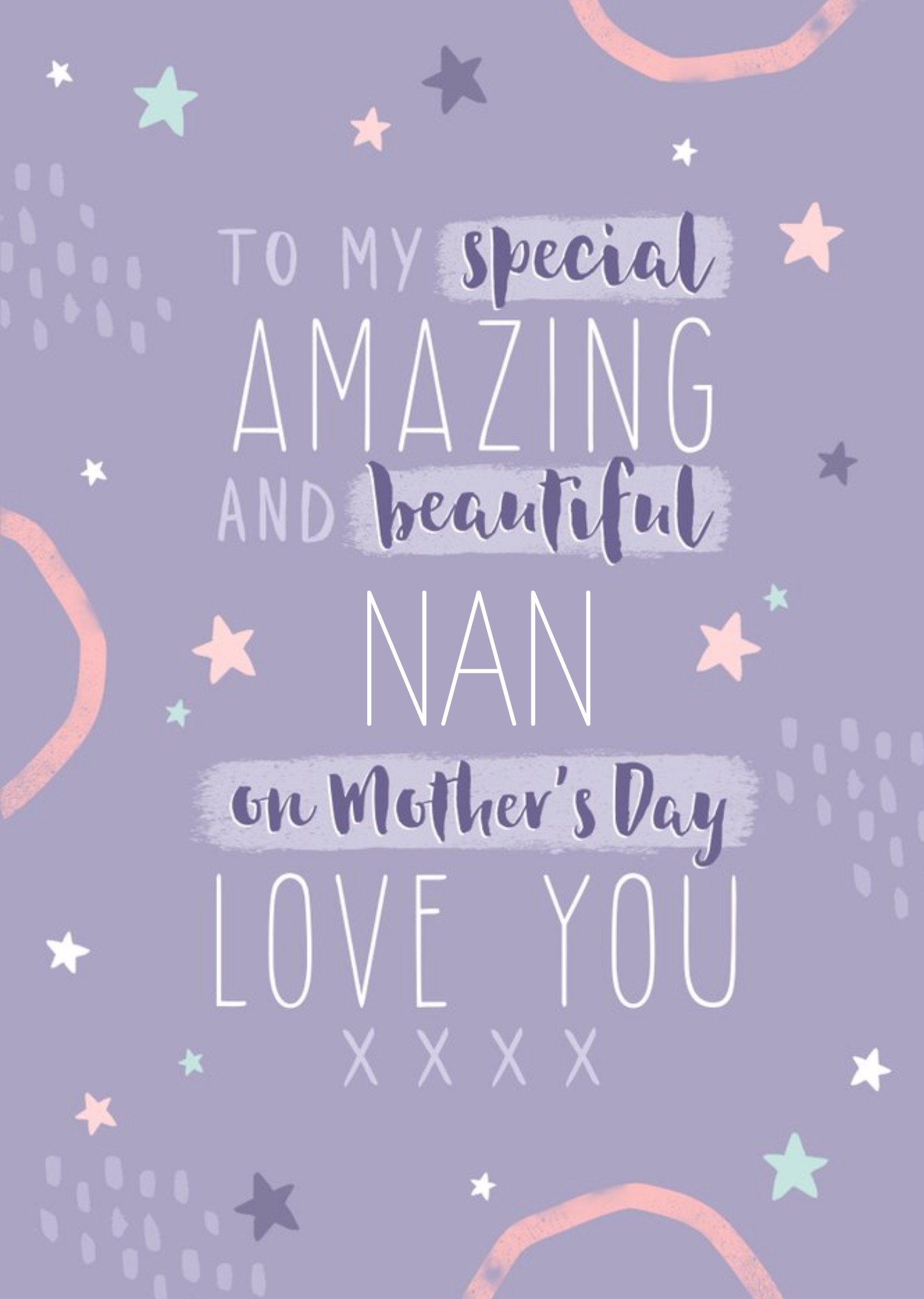 Moonpig Special Amazing And Beautiful Nan Mother's Day Card, Large