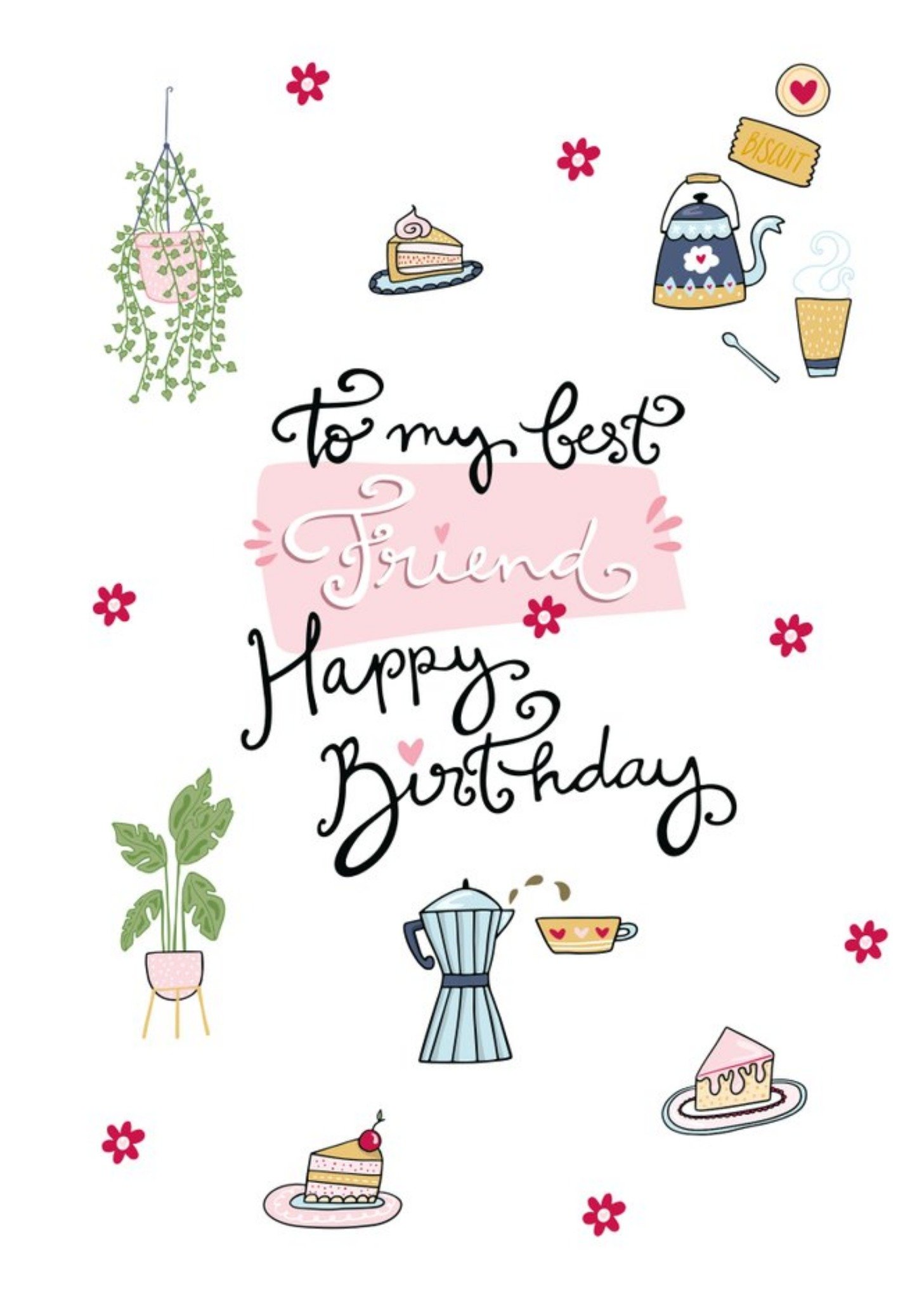 Moonpig To My Best Friend Happy Birthday Card, Large