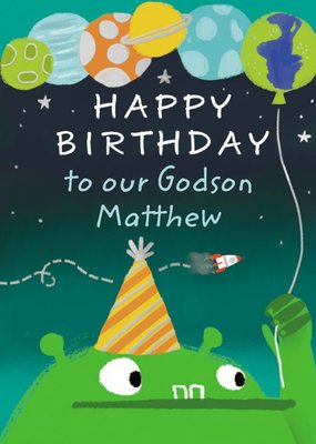 To Our Godson Kids Birthday Monster Card