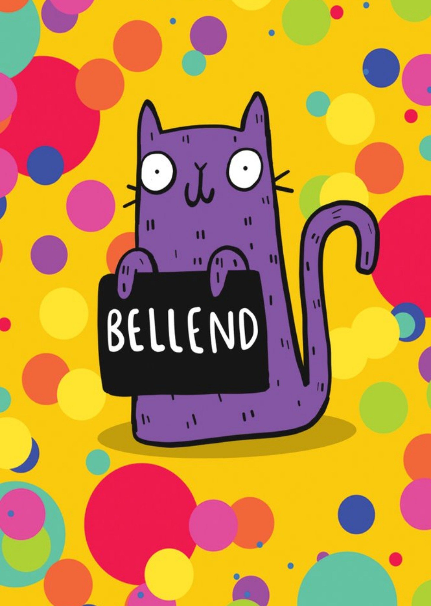 Moonpig Cat Rude Rainbow Birthday Card, Large