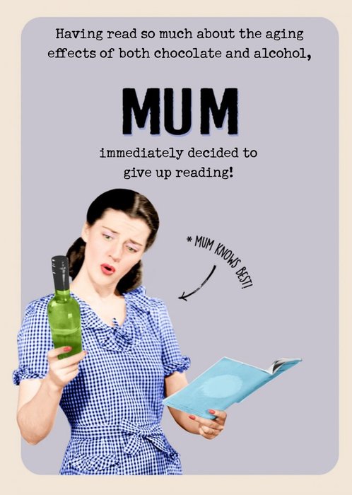 Mother's Day Card - Funny Card - Chocolate and Alcohol
