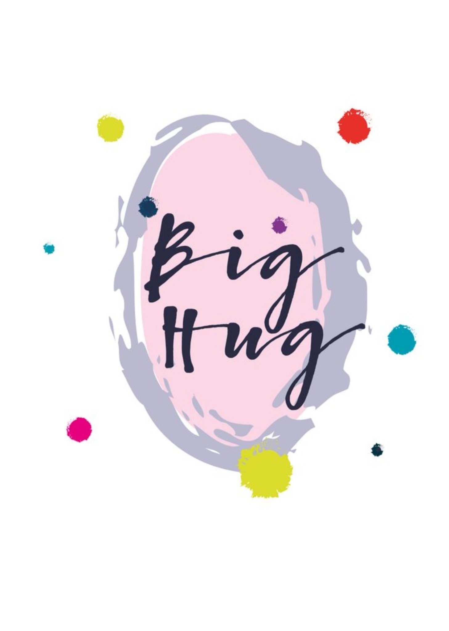 Moonpig Modern Watercolour Paint Effect Big Hug Thinking Of You Card, Large