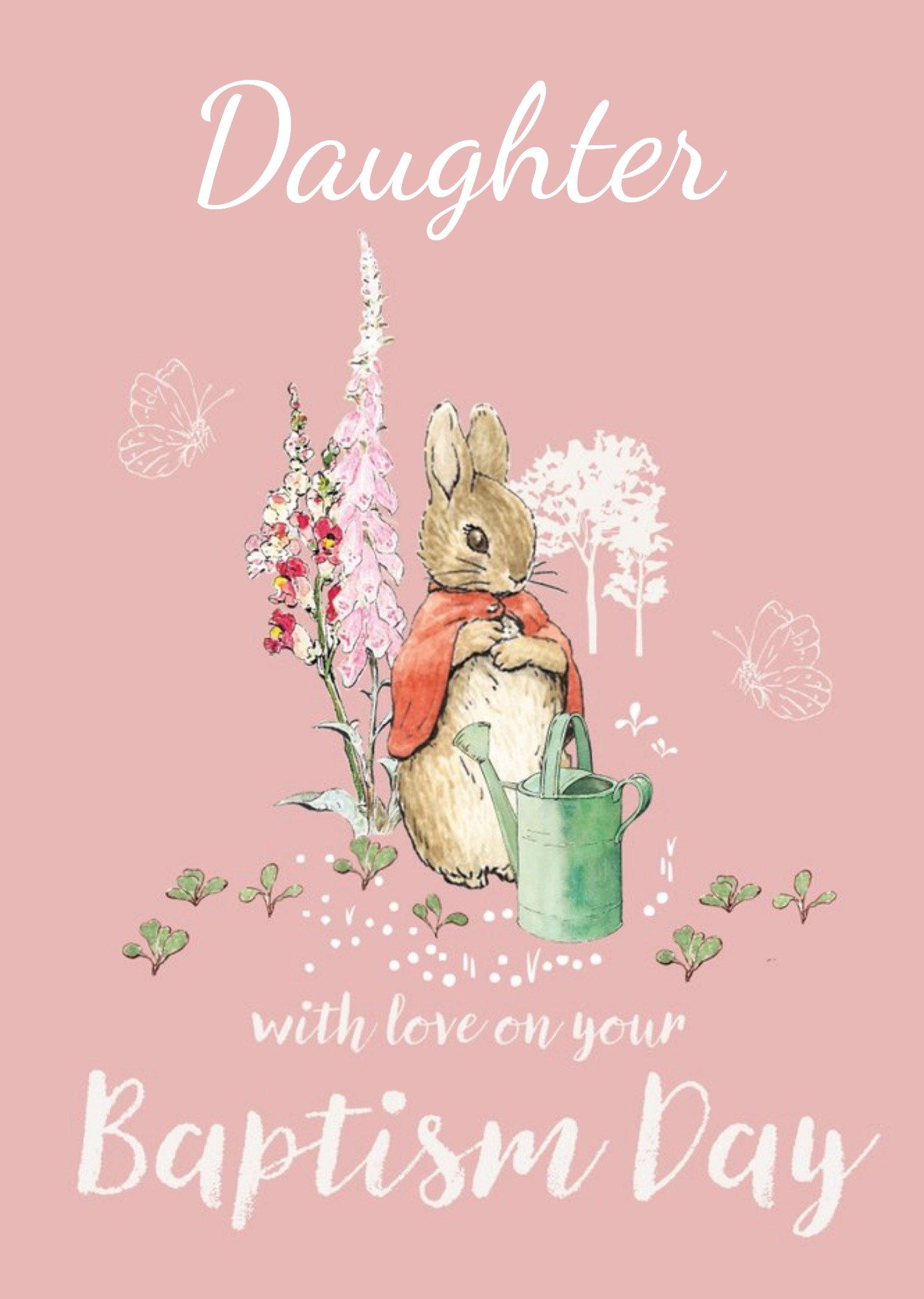 Beatrix Potter Peter Rabbit Illustration Daughter Baptism Card