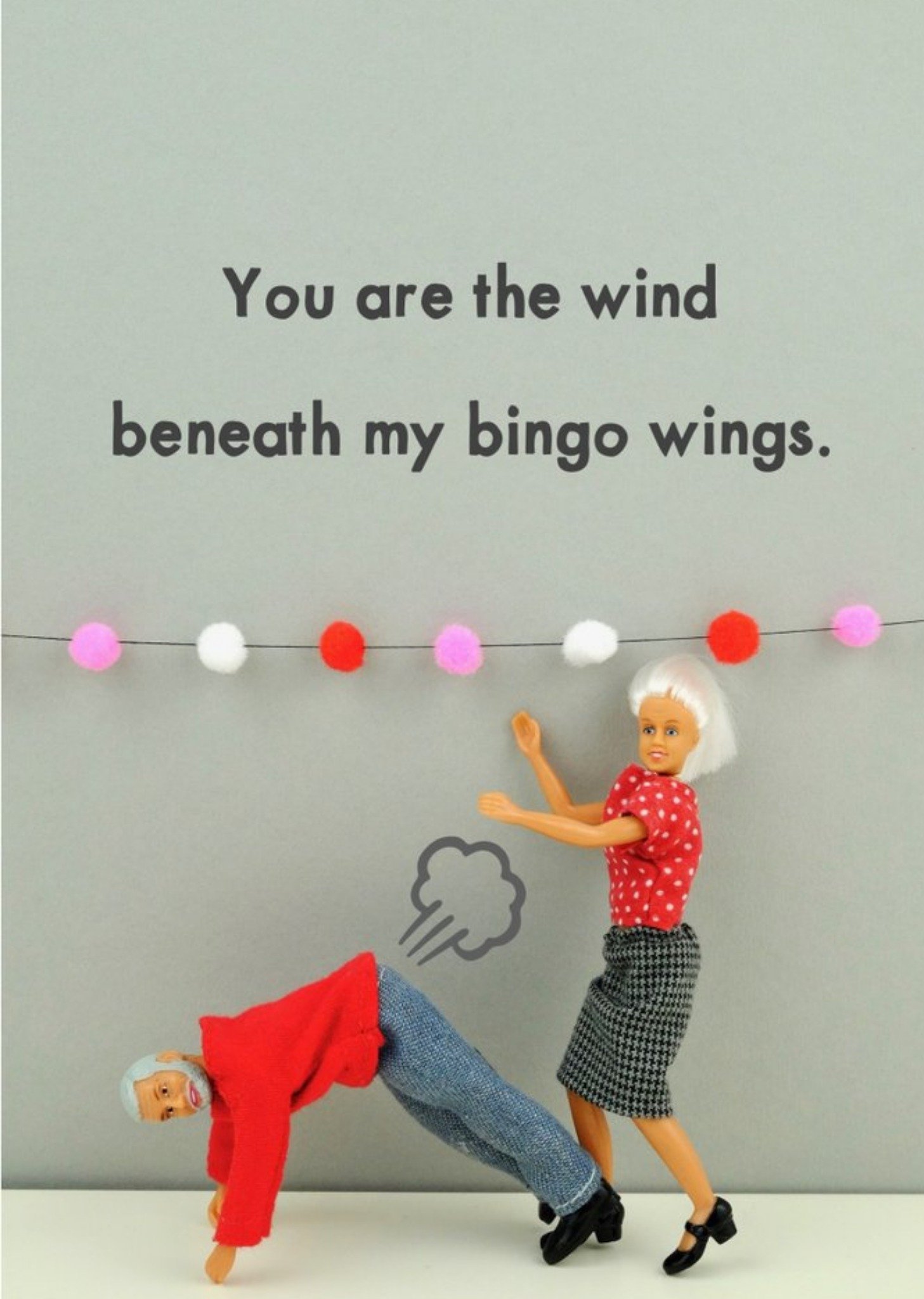 Bold And Bright Funny Dolls You Are The Wind Beneath My Bingo Wings Card