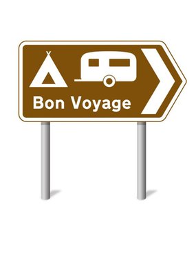 Mungo And Shoddy Road Sign Bon Voyage Leaving Card