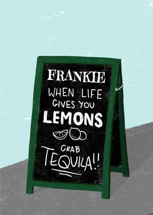 Chalk Talk Grab A Tequila Personalised Card